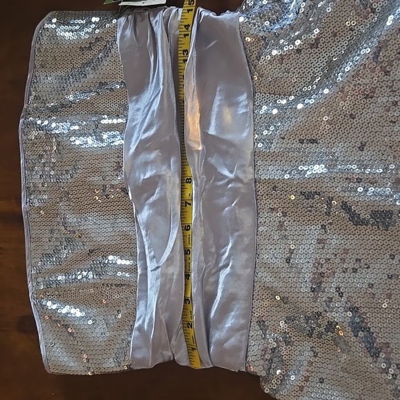 NWT Masquerade Strapless Silver Sequin Dress Size 13/14 - Picture 6 of 9